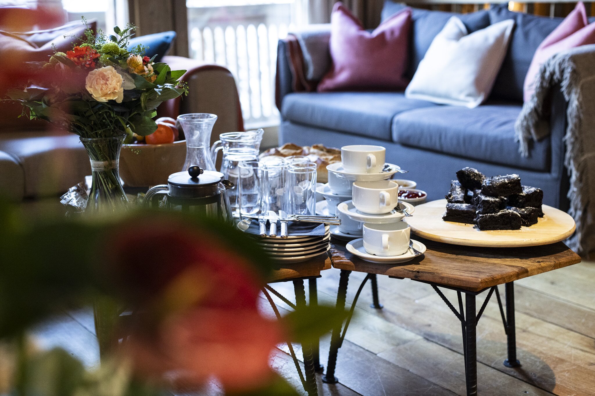 Afternoon tea in the Farmhouse, a chalet in Val d'Isere