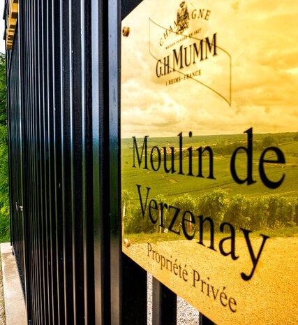 Entry to the Mumm Champagne vineyards