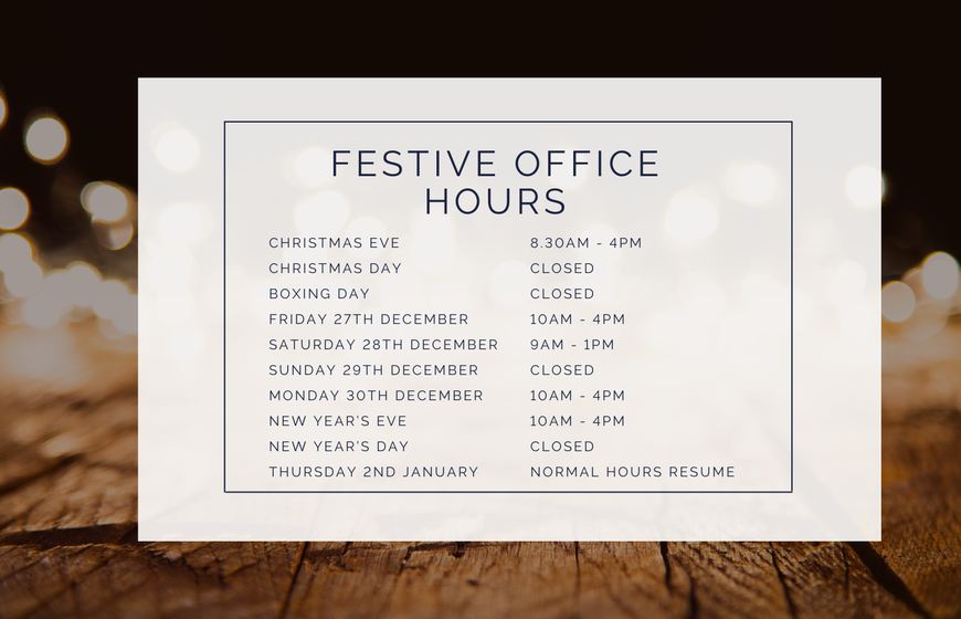 Festive office hours as above