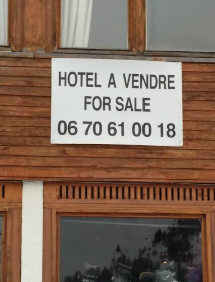 For sale sign on hotel Graciosa in 2016