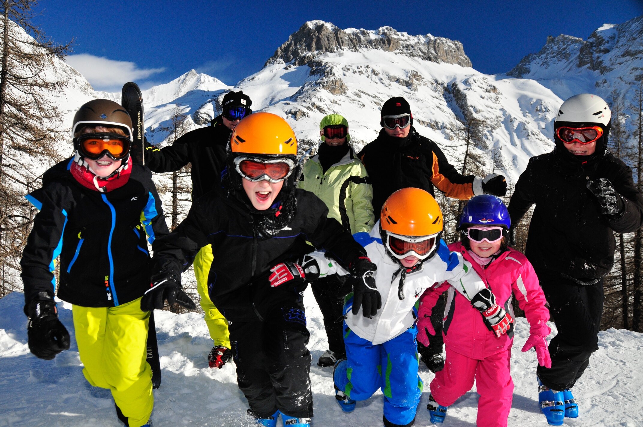 Family on a ski holiday