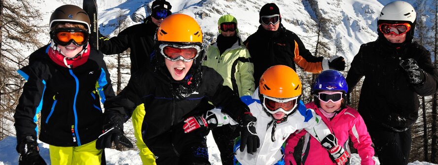 Family on a ski holiday